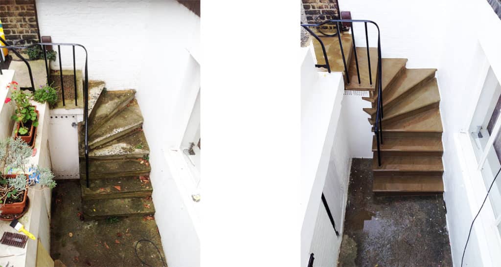 basement steps before and after